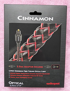 Кабель оптический AUDIOQUEST opt 0.75m CINNAMON Toslink + адаптер