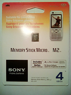 Карта памяти Sony для MP3 плеера Walkman, 4Gb