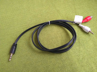 Шнур кабель AUX для колонок 1 м межблочный миниджек тюльпаны