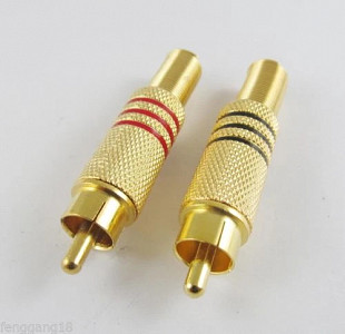 Пара аналоговых RCA шекеров тюльпан Gold аудио видео коннектор